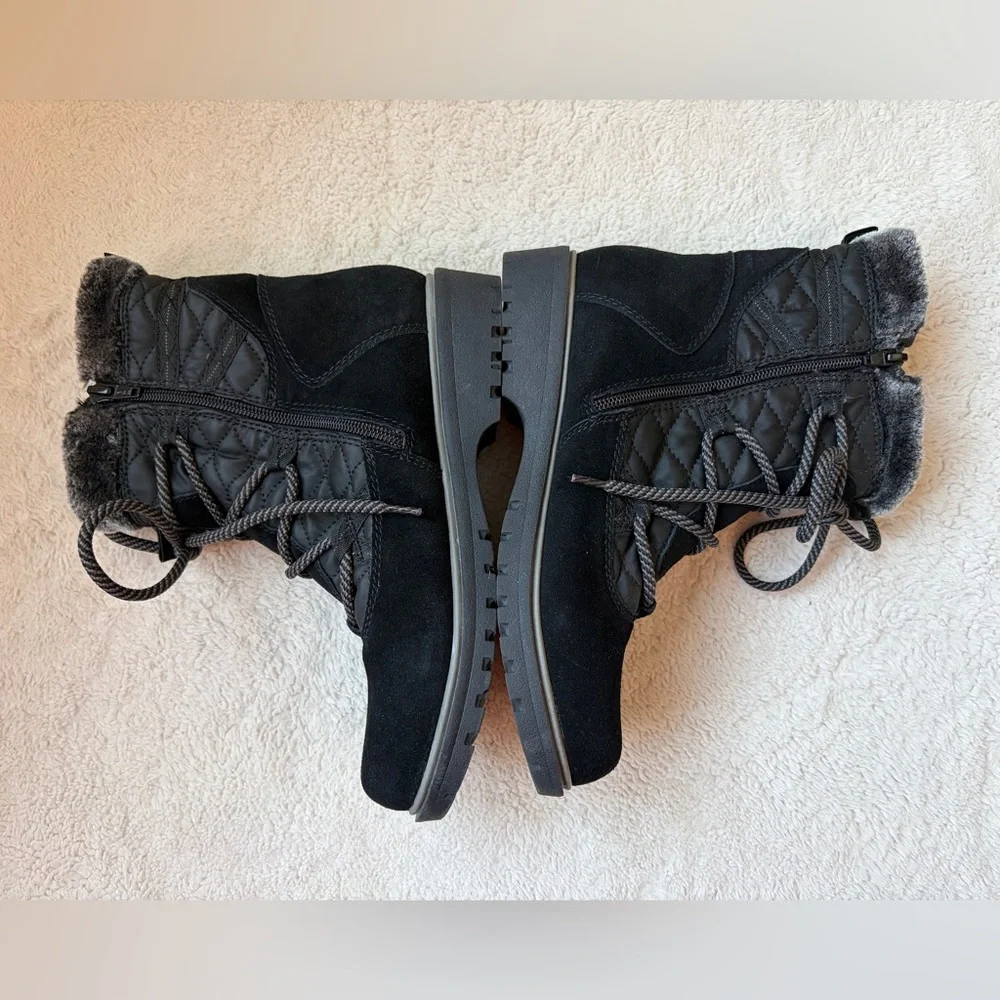 BareTraps Black Winter Thermal Sunta Boots with Gray Accents Women Size 7
